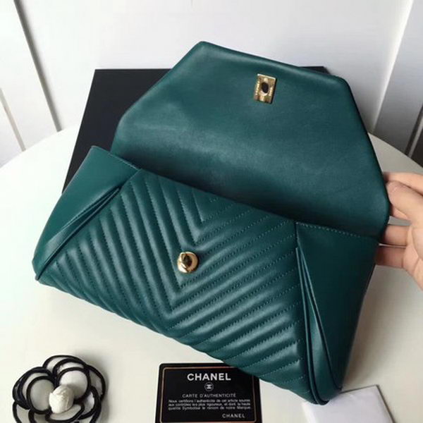 Chanel Clutch Chevron Sheepskin Leather CHA6698 Green