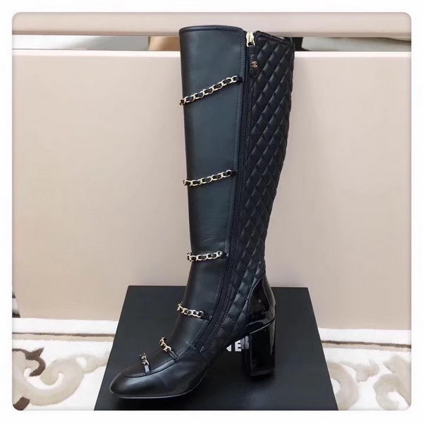 Chanel Leather Knee Boot CH2226 Black