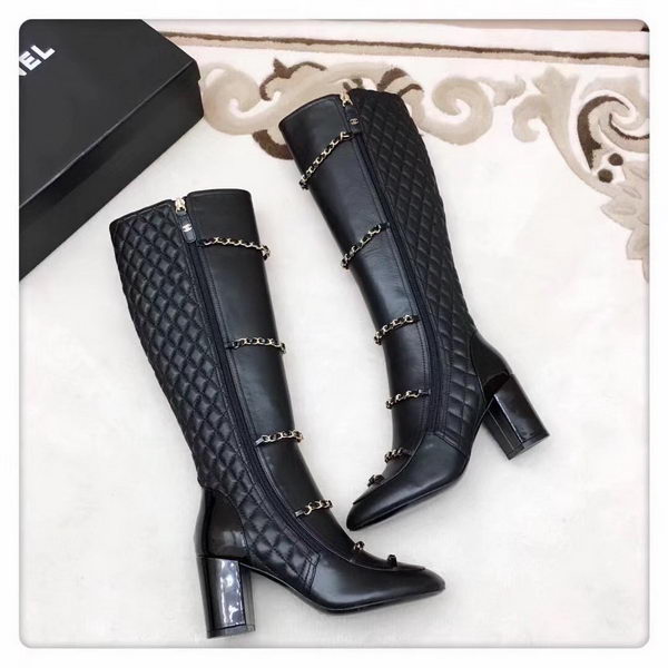 Chanel Leather Knee Boot CH2226 Black
