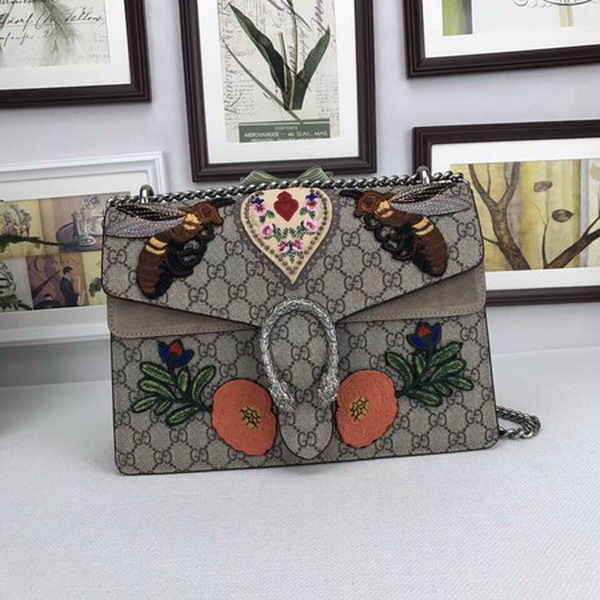 Gucci Dionysus Embroidered Shoulder Bag 403348 Brown