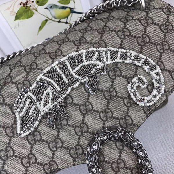 Gucci Dionysus Embroidered Shoulder Bag 403348 Grey