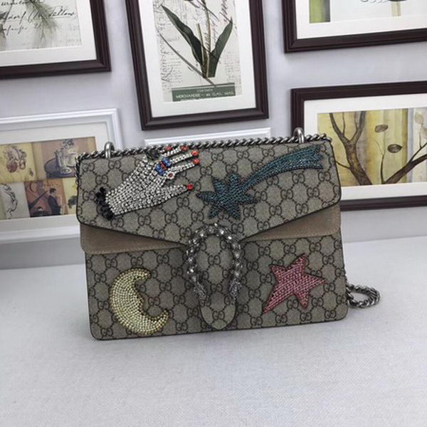 Gucci Dionysus Embroidered Shoulder Bag 403348 Khaki