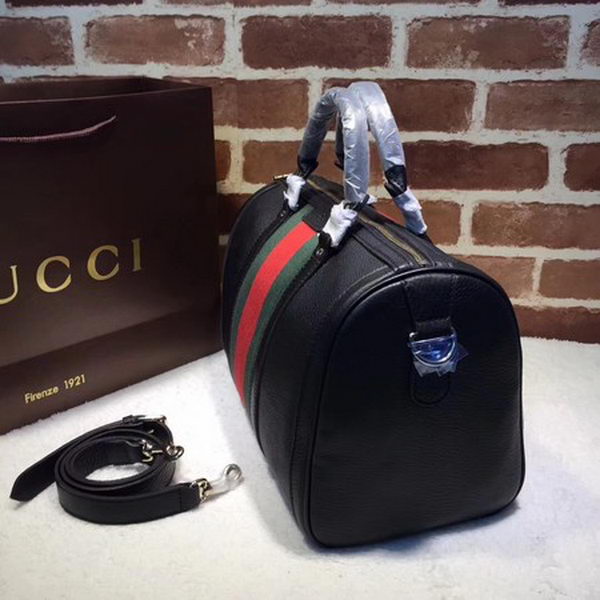 Gucci Leather Medium Boston Bag 247205 Black