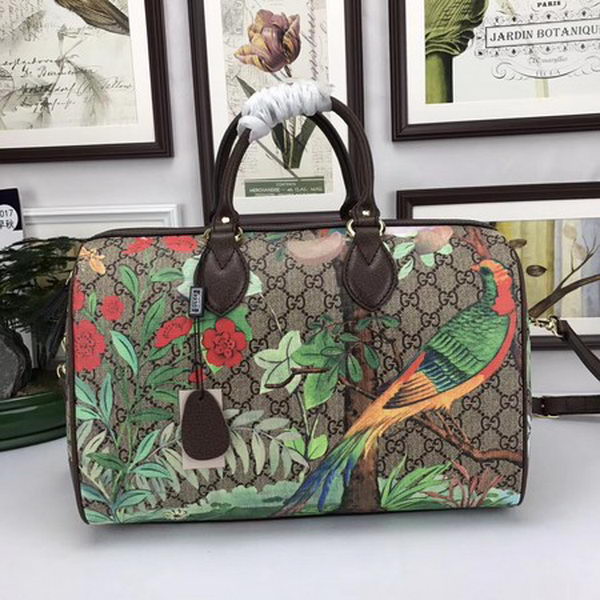 Gucci Tian GG Supreme Boston Bag 409527 Brown