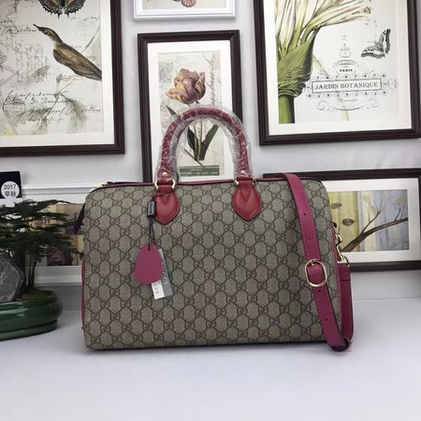 Gucci Tian GG Supreme Boston Bag 409527 Rose