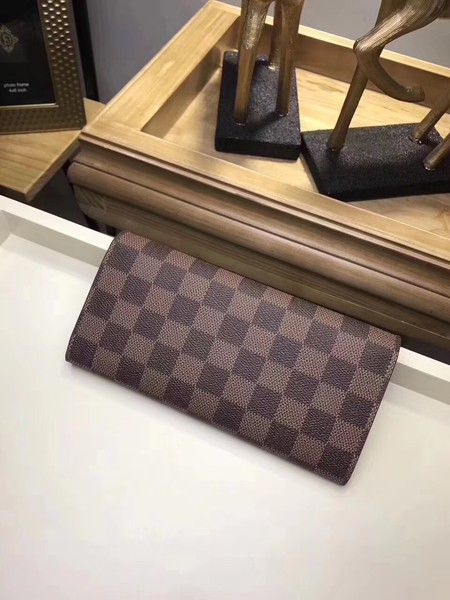 Louis Vuitton Damier Ebene Canvas EMILIE WALLET N63544 Wine