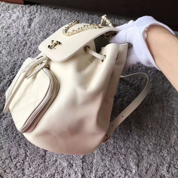 Chanel Original Calfskin Leather Backpack CHA2589 White