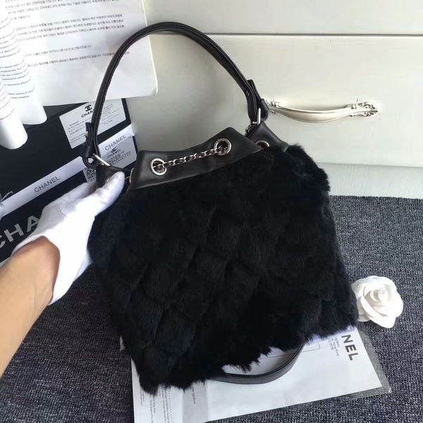 Chanel Cony Hair Tote Bag CH5529 Black