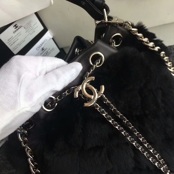 Chanel Cony Hair Tote Bag CH5529 Black