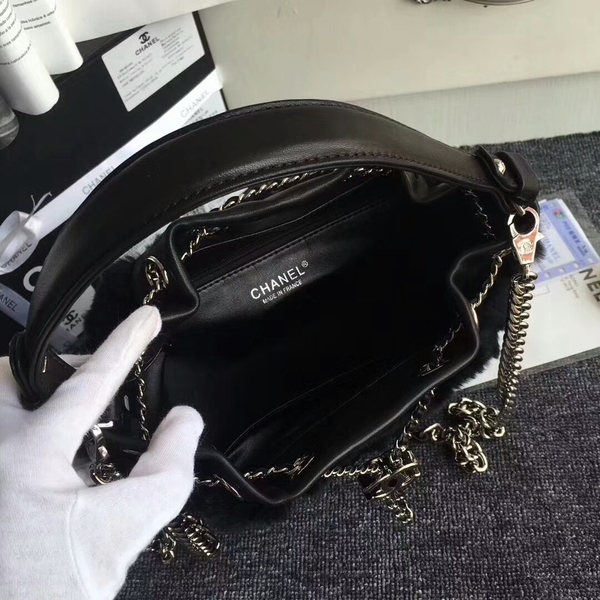 Chanel Cony Hair Tote Bag CH5529 Black