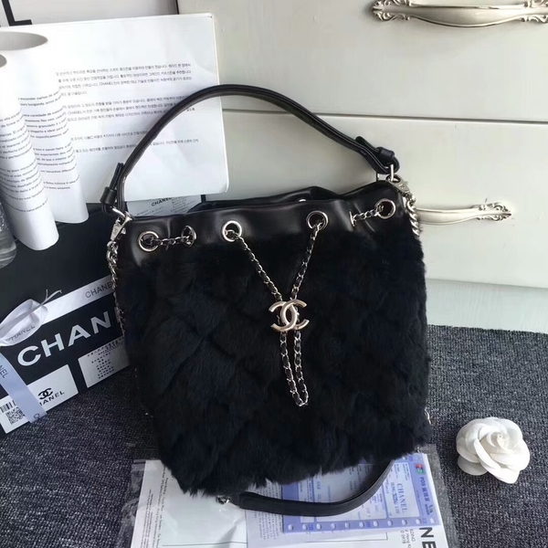 Chanel Cony Hair Tote Bag CH5529 Black