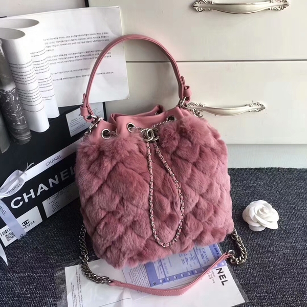 Chanel Cony Hair Tote Bag CH5529 Pink