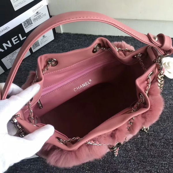 Chanel Cony Hair Tote Bag CH5529 Pink