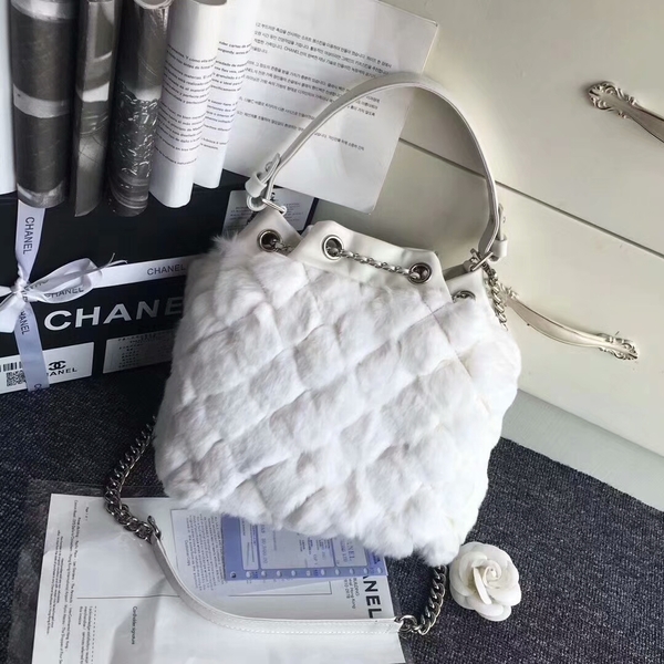 Chanel Cony Hair Tote Bag CH5529 White