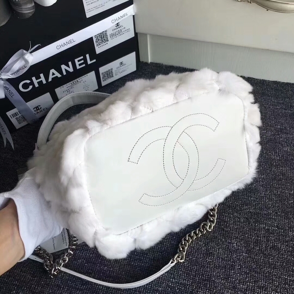 Chanel Cony Hair Tote Bag CH5529 White