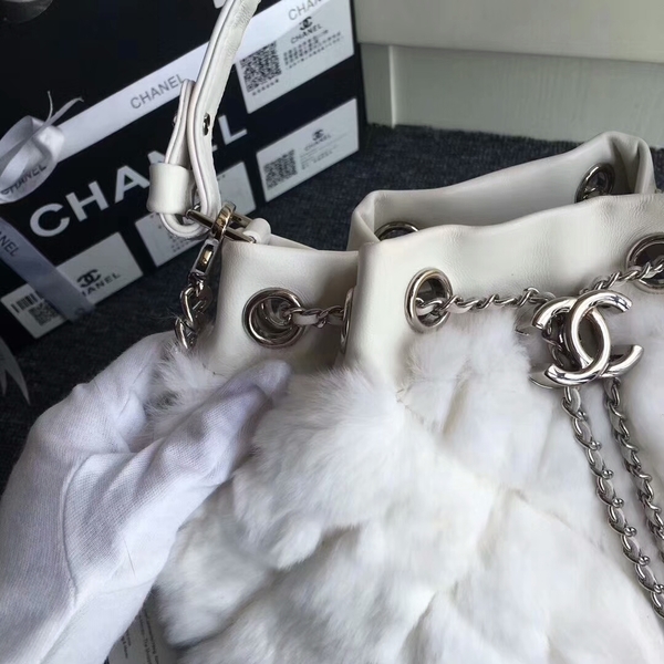 Chanel Cony Hair Tote Bag CH5529 White