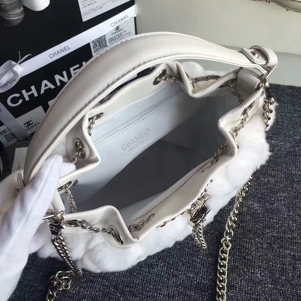 Chanel Cony Hair Tote Bag CH5529 White