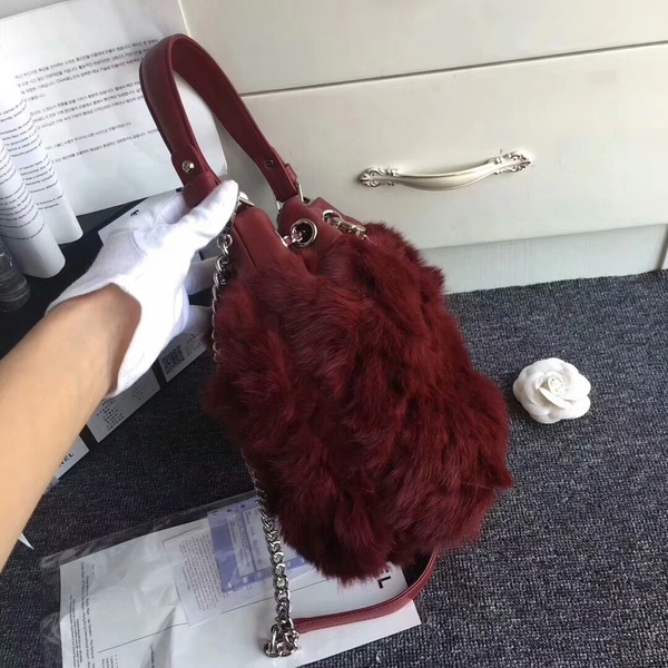 Chanel Cony Hair Tote Bag CH5529 Wine