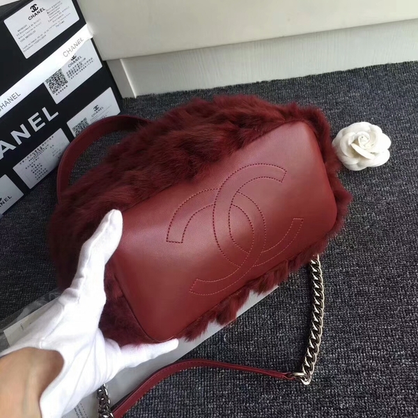 Chanel Cony Hair Tote Bag CH5529 Wine