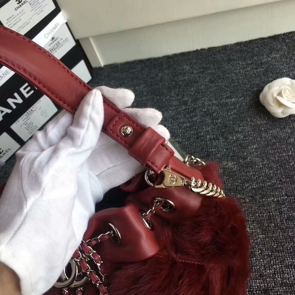 Chanel Cony Hair Tote Bag CH5529 Wine