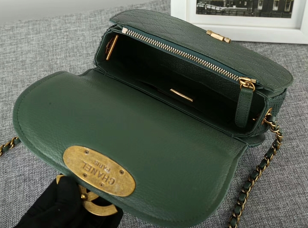 Chanel 2017 Original Python Leather Shoulder Bag 8125 Green