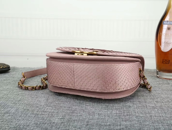 Chanel 2017 Original Python Leather Shoulder Bag 8125 Light Pink