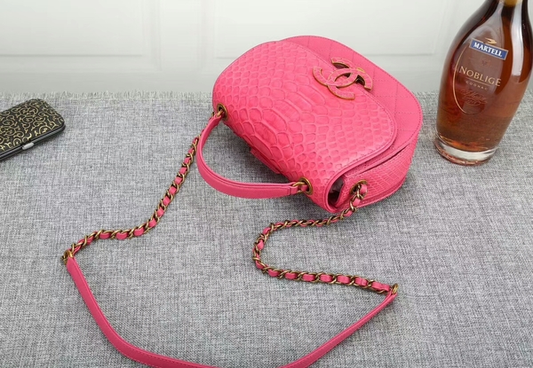 Chanel 2017 Original Python Leather Shoulder Bag 8125 Pink