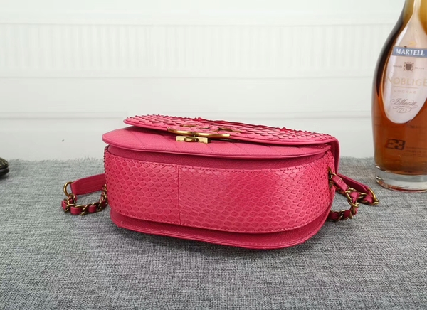 Chanel 2017 Original Python Leather Shoulder Bag 8125 Pink