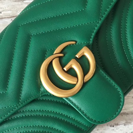 Gucci GG Marmont Matelasse Leather Shoulder Bag 443497 Green