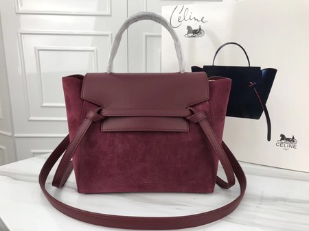 Celine Small Belt Bag Original Suede Leather A98310 Wine