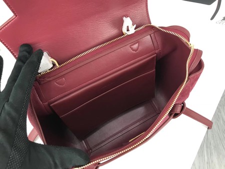 Celine Small Belt Bag Original Suede Leather A98310 Wine