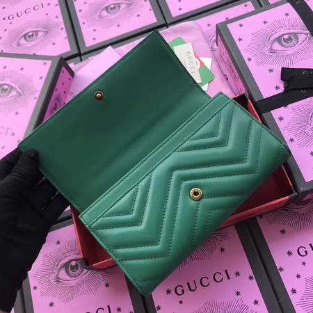 Gucci GG Marmont Continental Wallet 443436 Green