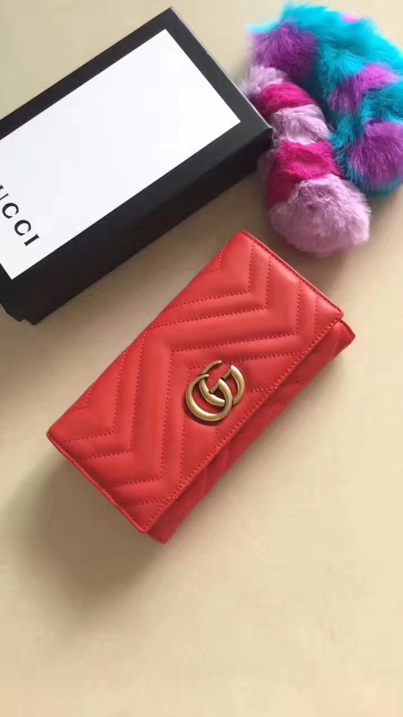 Gucci GG Marmont Continental Wallet 443436 Red