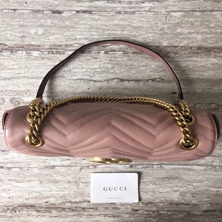 Gucci GG Marmont Matelasse Shoulder Bag 443496 Pink