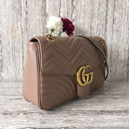 Gucci Now GG Marmont Matelasse Shoulder Bag 443496 Apricot