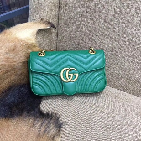 Gucci Now GG Marmont Matelasse Shoulder Bag 443496 Green