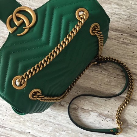 Gucci Now GG Marmont Matelasse Shoulder Bag 443496 Green