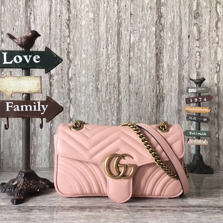 Gucci Now GG Marmont Matelasse Shoulder Bag 443496 Pink