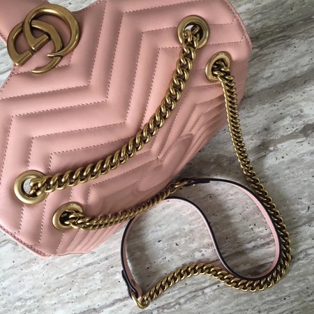 Gucci Now GG Marmont Matelasse Shoulder Bag 443496 Pink