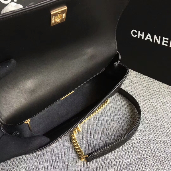 Chanel 2017 Original Python Leather Shoulder Bag 8127 Black