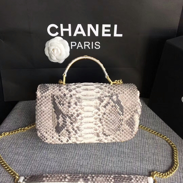 Chanel 2017 Original Python Leather Shoulder Bag 8127 Offwhite
