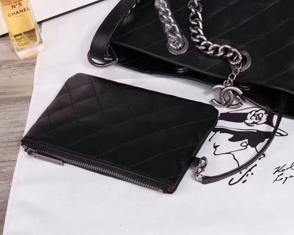 Chanel Calfskin Leather Tote Bag 25806 Black