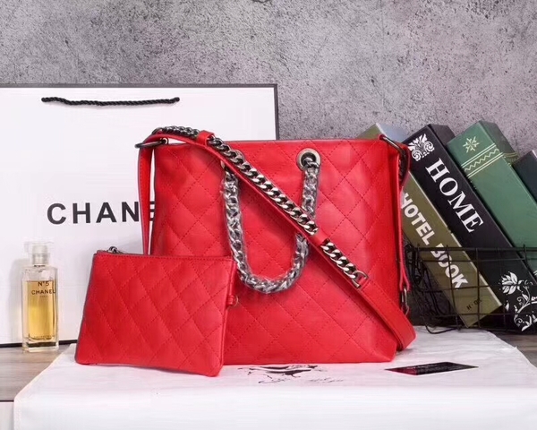 Chanel Calfskin Leather Tote Bag 25806 Red
