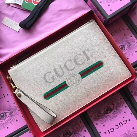 Gucci GG Marmont Calfskin Leather Clutch 466489 OffWhite