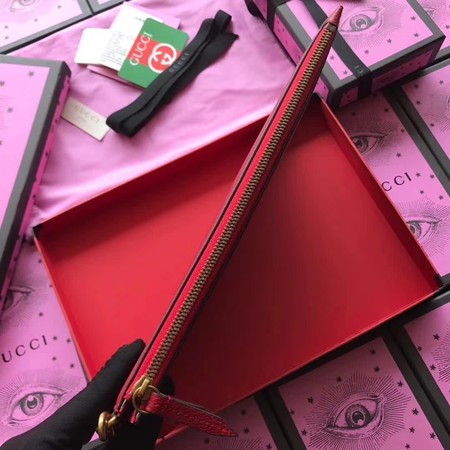 Gucci GG Marmont Calfskin Leather Clutch 466489 Red