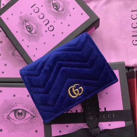 Gucci GG Marmont Card Case 466492 Blue