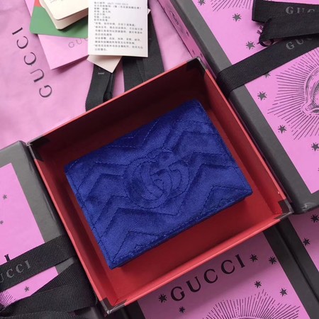 Gucci GG Marmont Card Case 466492 Blue