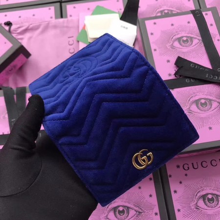 Gucci GG Marmont Card Case 466492 Blue