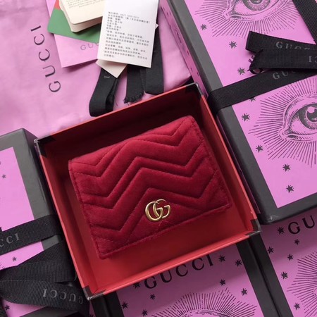 Gucci GG Marmont Card Case 466492 Red