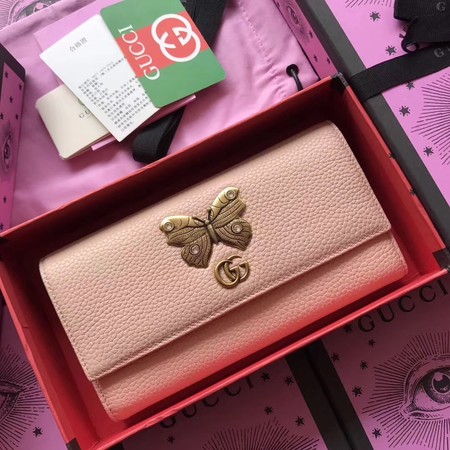 Gucci Leather Continental Wallet with Butterfly ‎499359&